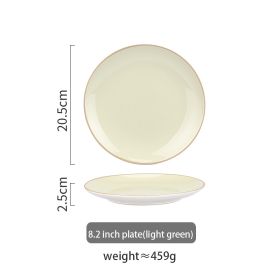 Nordic Dark Green Steak Plate Disc Tableware