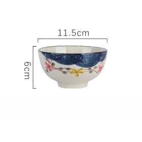 Household Underglaze Hand Painted Ceramic Rice Bowl