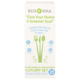 Ecosoul - Cutlery Set Compostable - Case Of 24-24 Ct