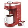 CHULUX Single Serve Coffee Maker; One Button Operation with Auto Shut-Off for Coffee and Tea with 5 to 12 Ounce; red