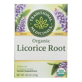 Traditional Medicinals Organic Licorice Root Herbal Tea - 16 Tea Bags - Case of 6