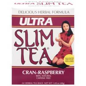 Hobe Labs Ultra Slim Tea Cran-Raspberry - 24 Tea Bags