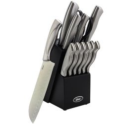 Oster Baldivia 13 Piece Stainless Steel Cutlery Set with Black Rubberwood Block