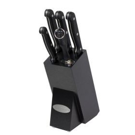 Oceanstar KS1200 Contemporary 6-Piece Knife Set with Block, Elegant Black