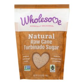 Wholesome Sweeteners Sugar - Natural Raw Cane - Turbinado - Fair Trade - 1.5 lb - case of 12