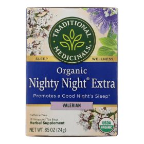 Traditional Medicinals Organic Herbal Tea - Nighty Night Valerian - Case of 6 - 16 Bags