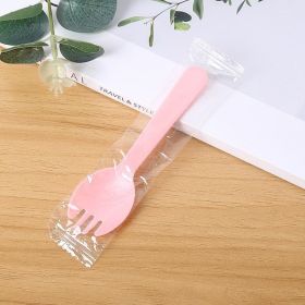 100pcs/set Disposable Plastic Spoons Forks For Cake Ice Cream Salad Fruit Dessert Soup Tea Coffee Party Cake Baking Shop Supplies