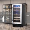 15 Inch Wine Cooler Refrigerators 28 Bottle Stainless Steel, Digital Temperature Control