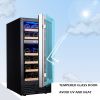 15 Inch Wine Cooler Refrigerators 28 Bottle Stainless Steel, Digital Temperature Control