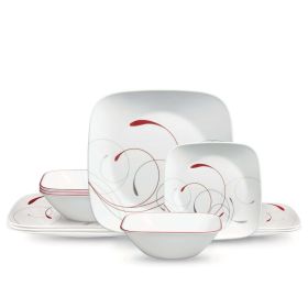 Splendor, Square, 12 Piece, Dinnerware Set