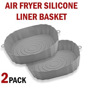 2Pcs Air Fryer Silicone Pot Baskets Liners Non-Stick Safe Oven Baking Tray Mats