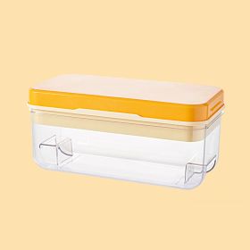 1pc Ice Cube Tray Mold With Lid And Bin; 32-cell Ice Cubes Mold; Ice Tray For Freezer; Ice Freezer Container; Spill-Resistant Removable Lid & Ice Scoo (Color: yellow)