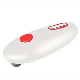 1pc Electric Can Opener; Automatic Safety Can Opener; Restaurant Battery Operated Handheld Can Openers (Color: White)