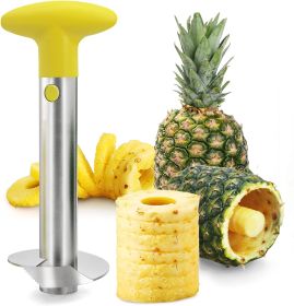 Pineapple Corer;  [Upgraded;  Reinforced;  Thicker Blade] Newness Premium Pineapple Corer Remover (Color: yellow)