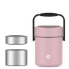 Healter 1.6 Litres Vacuum Insulated Food Flasks for Hot Food;  1600ml Stainless Steel Thermal Soup Container/ Food Jar with 2 inner boxes for Adult;