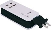 4 Port USB and Universal Outlet Charging Station