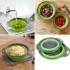 Collapsible Colander Silicone Bowl Strainer Set of 2, Portable Folding Filter Basket Bowls Container Rubber Strainer, Use for Draining Fruits, Vegetab